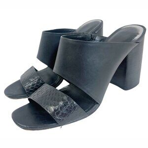 Dolce Vita Black Leather Chunky Heel Sandals Women's Size 8.5